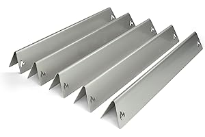 Grillrost.com Das Original Edelstahl Aromaschienen für Weber Genesis I - 300er Baureihe ab 2011 - Regler vorne (5 St.)