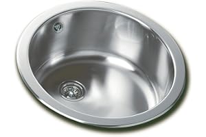 TEKA Fregadero Bajo Encimera 1 Cubeta en Acero Inoxidable 18/10, Profundidad 180mm, Válvula Canasta 3 ½”, Apto para Mueble de 45cm, Modelo ERC 10108035