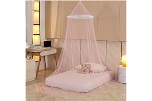 RUGUOA Moskitonetz Bett Reise Faltbare Moskitonetz Doppelbetten 250x900x60cm groß Moskitoschutz Doppelbetten mit Stahldrahtring Mücken Netzt Bett für Outdoor Camping,Garten,Balkon,Gegen Insekten Mücken-Rosa