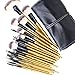 VALUE MAKERS 32-Piece Professional Synthetic Hair Makeup Brushes- Premium Wooden handle Make Up Brush Set- Kabuki Foundation Blusher Powder Foundation Eye shadow Eyeliner Lip Brush-Make Up Brush Kits with Travel Pouch (32Pcs,Black Bag)