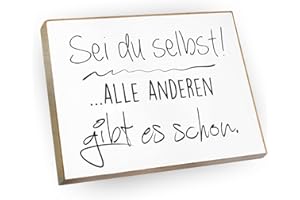 wood and color Kühlschrankmagnet mit Spruch | Handmade aus Buchenholz als tolle Geschenkidee | (Sei du selbst! Alle Anderen gibt es Schon.), 6,5 x 5 cm