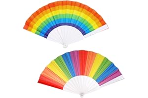 Zuofan 2 Stück Handfächer Faltventilator Fächer, Taschenfächer Faltfächer, Fächer Festival für Tanz, Party, DIY Dekoration