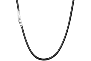 U7 Kette für Damen Herren 2mm/3mm Schwarz/Braun geflochtene Wachsschurkette Kunstlederkette Edelstahl Verschluss Trendig Simpel Modeschmuck für Männer Frauen 41cm/46cm/51cm/55cm/61cm/66cm/71cm/76cm