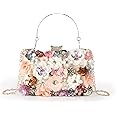 LHHMZ Women Elegance Floral Evening Clutch Bags Flowers Beads Wedding Tote Bags Bride Shoulder Handbags
