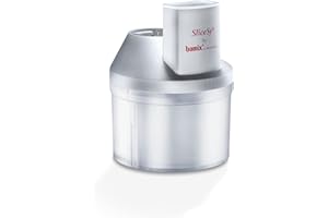 bamix Accessoire SliceSy pour tous les mixeurs plongeants bamix à partir de 180 W, Avec 5 lames, mélangeur à main polyvalent pour couper, moudre et hacher, gris clair