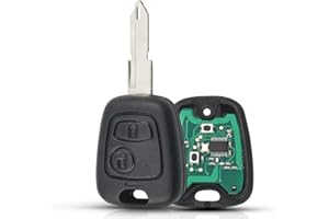 AULESSE Peugeot Llave de Coche Control Remota 2 Botones 433 MHz con Chip ID46 PCF7961 Hoja NE73 Carcasa Mando Llave del Coche para Peugeot 206 306 405