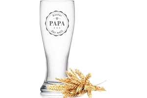 OEAGO Vatertagsgeschenk für Papa, 0,5L Bierglas Geschenk für Männer Opa, Geschenke für Papa zum Weihnachten Vatertag Geburtstag