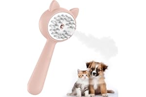 OSINAGA Brosse à Vapeur pour Chat, Brosses pour Chiens, 3 en 1 brosse à vapeur pour chats nettoyeur, brosse de soin massage en silicone, Brosse de Nettoyage des Poils de Chats et de Chiens Peigne (Pink)