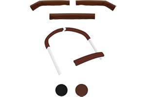 BABYDOME Pack Fundas manillar compatible con Bugaboo CAMELEON 3 (2013-2018) Cameleon 3 PLUS (2018-2021). Fabricación artesanal en España en Polipiel Premium. Resistencia al sol y desgaste. Marrón.