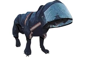 PETCUTE Chubasquero para Perros con Capucha,Impermeable para Perros con Collar Agujero y Tiras Reflectoras Seguras,Chaqueta para Cachorro Resistente al Agua para Perro Pequeño Medianos