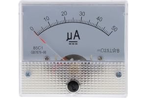 MERIGLARE DC Analog Meter Panel Micro Amp Meter 85C1- Panel Current Measuring Tool - 0-50uA