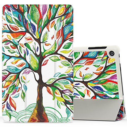 MoKo Hülle für Fire HD 8 2016 - Ultra Slim Lightweight Schutzhülle Smart Cover mit Auto Schlaf / Wach Funktion und Standfunktion für Fire HD 8 Tablet (6. Generation - 2016), Glück Baum