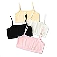 BRAAFEE Pack of 4 Girls Training/Beginners Uniform Bra Non Padded Teenager Full Coverage Cotton Bra (Multicolor) AAJ8