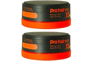 Morfose X5 Pro Hair Wax Matte Xtreme Style forte tenuta lucida, per tutto il giorno, per donne e uomini, cera per bordi, cera gel, overflyer e ricci (2 x 150 ml)