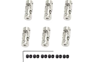 WINWILL 6Pcs 5mm to 5mm Joint Shaft Coupling Coupling Steering Connector Rotatable Joint Coupler for RC Robot Boat Car Crawler Motor