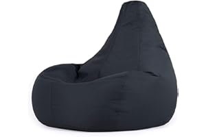 ‎BEAN BAG BAZAAR Bean Bag Bazaar Dalton Gaming Sitzsack für Erwachsene, Dunkelgrau, Indoor Outdoor Sitzsack mit Füllung, Bean Bag, Wasserabweisender Stoff, Bequemer Sessel für Wohnzimmer, Schlafzimmer, Garten