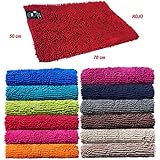 ADP Home - Alfombra shaggy microfibra (de 50x70cm), rojo