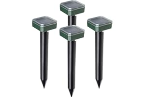 GUTE Ultrasonic Pest Repeller Mole Repeller Solar Power Mole Deterrents for Garden Outdoor Waterproof Get Rid of Mole Snakes Repellent Mice Gophers (4 Pack)