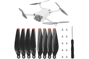 Fenmaru Elica in fibra di carbonio compatibile con DJI Mini 3 Pro Elica leggera dura e durevole a basso rumore (8PCS)