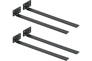 Mooche 4 Pièces Supports d' Étagère Flottants Mural, Large Éventail d'Applications, Equerre Etagere Murale Durable/Pratique, 29.8 x 4 x 6.5 CM, Noir