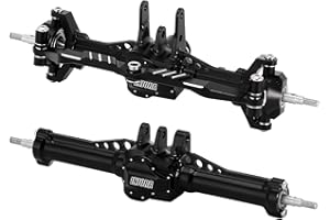 INJORA Front Rear Axles Set - +4mm Extended Aluminum Complete Axles for TRX4M Upgrade 1/18 RC Crawler (Front&Rear)