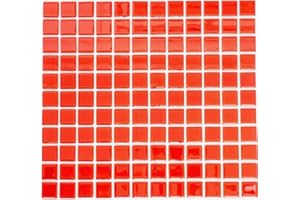 MOSANI MOS60-0904 Carrelage mosaïque en verre rouge pour salle de bain, WC, cuisine, mur mosaïque