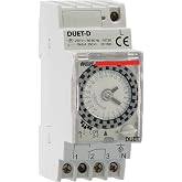 VEMER VP879100 DUET-D - Electromechanical Time Timer, Switch with Daily Programming, DIN Rail Installation, Light Grey