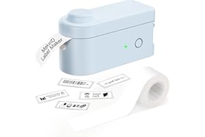 Makeid Label Maker Machine L1, Sticker Maker Machine with 16mm Tape, Portable Bluetooth Label Printer for Home Office Organization, Compatible Android & iOS, USB Rechargeable(203dpi Blue)