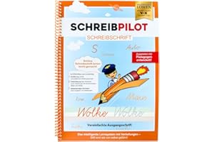 Schreibathlet Schreiblernheft für ABC-Schützen mit vorgeprägten Buchstaben zum Erlenen der Schreibschrift in vereinfachter Ausgangsschrift (VA), Schulkonform & mehrfach nutzbar