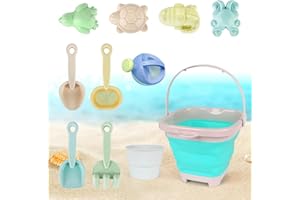 Dhqkqg Sandspielzeug Set,11 Stück Kinder Sandkasten Spielzeug mit Eimer,Strandspielzeug für Kinder,Sandspielzeug Faltbar, Strandspielzeug mit Faltbarer Eimer,für ab 1 Jahre Mädchen Junge