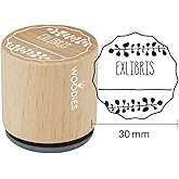 Woodies montiert Gummi Stempel 1.35-inch Exlibris 2, Acryl, Mehrfarbig, 3-teilig