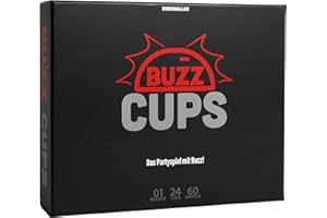 BEERBALLER Buzz Cups - Das Partyspiel mit Buzz! DIE SPIELNEUHEIT 2024 - Schnell, aktionreich & extrem lustig! 2-6 Spieler | Wasserfeste Karten | Gesellschaftsspiele für Erwachsene | Partyspiele für Erwachsene