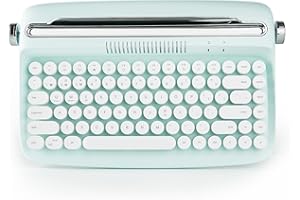 YUNZII ACTTO B303 Clavier sans Fil pour Machine à écrire Bluetooth rétro avec Support intégré pour Multi-appareils (B303, Menthe sucrée)