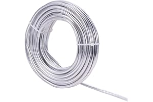 BENECREAT Calibre 4 (5 mm) Fil D'aluminium Argenté 32 pieds (10 m) Fil de Sculpture en Métal Pliable pour Modèle Floral Squelette Fabrication D'art et Travail de Bijoux en Perles
