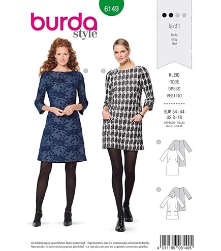 7716 PATRON BURDA 2 CREATIONS ROBE DOS NU LOGUE COURTE SOIREE 34 AU 46