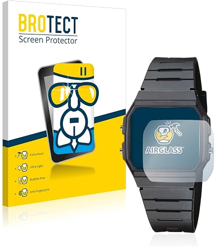Protection écran Verre Trempé BROTECT AirGlass Pour Casio F-105W-1AWYEF - 3 Pièces, Anti-rayures 9H