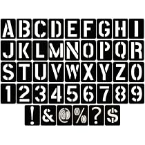 62-Pack 2 Inch Alphabet & Number Stencils - Reusable Mylar Templates For Wood Signs, Painting, Crafts