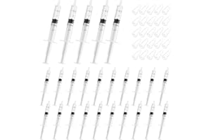 Jrzyhi 25 siringhe in plastica da 2,5 ml, senza ago, siringa dosatrice indipendente, sigillo per colla, inchiostro, olio motore, laboratorio, siringa dosatrice, non uso medico