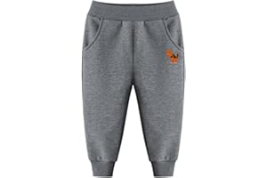 Snyemio Pantalon de Jogging Sport Enfant Garcon en Coton pour Bébé Garçon 1 au 7 Ans,Gris Foncé