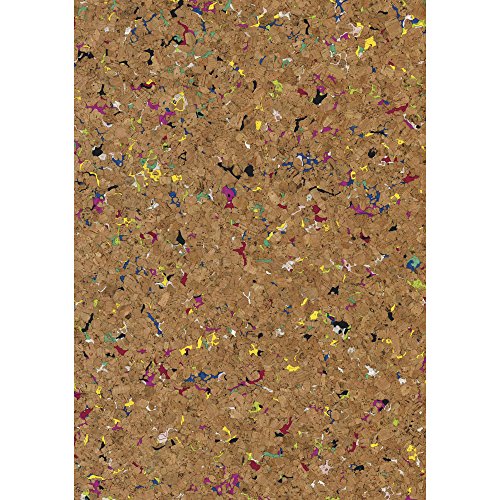 RAYHER 63018000 Korkstoff Granulat, 45 x 30 cm gerollt, 0,5 mm, Box 1-Rolle, natur / bunt, 3,3 x 0,6 x 0,5 cm