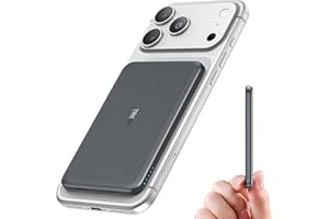 Powerbank für Magsafe, TRKOY Slim Magnetische Power Bank iPhone 5000mAh, Schnellladung Kabellose Powerbank mit USB-C Ausgang, Externe Handyakkus für iPhone 17/16/15/14/13/12 Serie,Space Grau