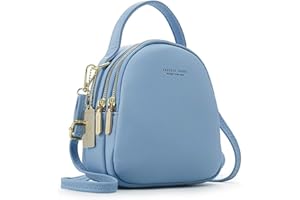 PORRASSO Mini Sac à Dos Femme Mode Sac à Main Fille Étanche Sacs à Bandoulière avec Trou D'écouteur Cuir Daypack Voyage Datation Petit Sac à Dos
