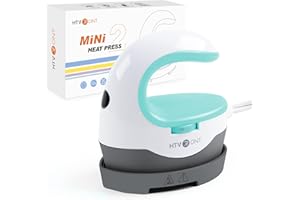 HTVRONT Mini prensa de calor, pequeña prensa de calor, máquina de prensa de hierro portátil para camisetas, sombreros, proyectos de transferencia de calefacción, menta