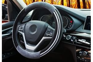 ‎ZATOOTO ZATOOTO Lenkradbezug Plüsch - Lenkradbezug Warm für Winter, Universal, 37-38cm, Anti Rutsch, Sanft, Grau