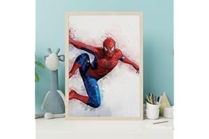 Ma Little Canv Affiche Super Héros - Décoration murale pour chambre d'enfant fille ou garcon - Motif Marvel Spiderman, Hulk, Captain, Ironman Thor et Batman | Sans Cadres 30x40cm (Spiderman)