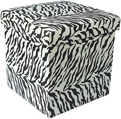 Pharmore Ottoman 38 x 38 x 38 cm Medium Zebra Print Pouffe