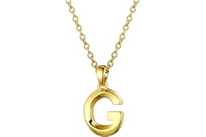 Bestyle - Collar con Letra para Hombre y Mujer, de Cobre Trenzado de 26 Letras, Colgante con Cadena en O Extra pequeña, Acero Inoxidable, 46 cm + 5 cm de Oro