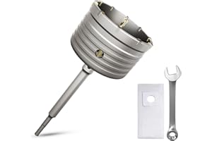 ZENIX Bohrkrone 100mm Gewinde SDS plus Adapter 220mm und Zentrierbohrer,Mit den Schraubenschlüssel und Staubschutzbeutel,Wandlochsägebohrer für Mauerwerk Natursteine Sandsteine Kunststeine Beton Marmor