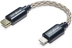 GUCraftsman OTG Cable iOS to Type C/USB C Headphone Amplifier Cable 6N Single Crystal Silver for FiiO BTR5 Q1 Q3 Q3s Qudelix 5K xDuoo Link2 XD-05PLUS E1DA 9038G3 9038S 9038D for iPhone ouch
