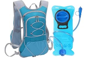 TEUEN Sac Hydratation avec Poche d'eau (2L Reservoir) Sac à Dos de Course à Pied Léger 6L pour Femme Homme, Sac Trail Running pour Marathon VTT Randonnée Vélo